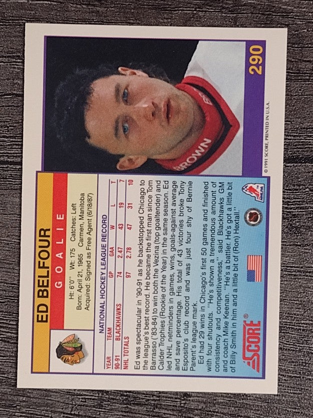 1991-92 Score American #290 Ed Belfour