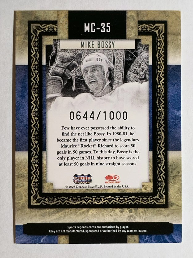 2008 Donruss Sports Legends Museum Collection #35 Mike Bossy