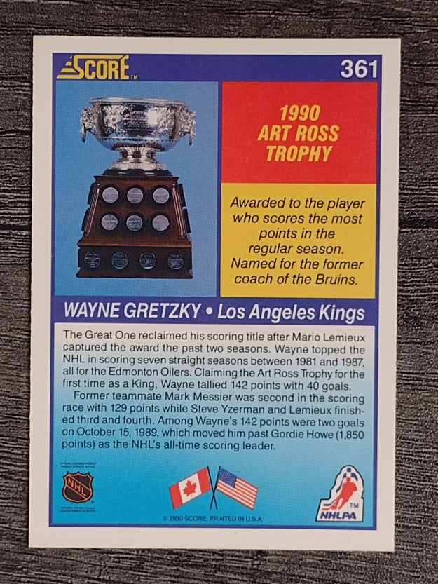 1990-91 Score #361 Wayne Gretzky Ross (NM)