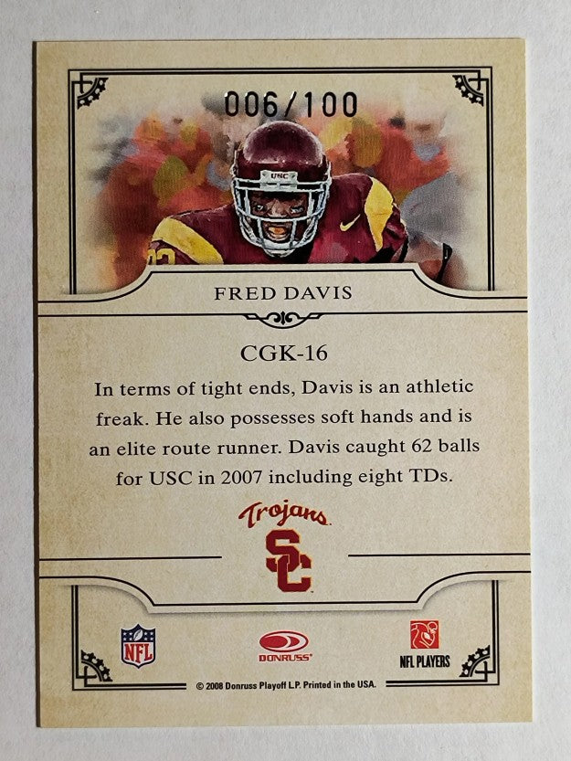 2008 Donruss Threads College Gridiron Kings Gold #16 Fred Davis