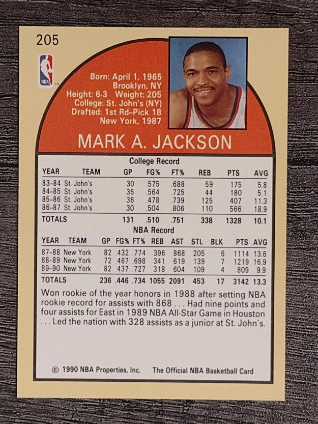 1990-91 Hoops #205 Mark Jackson/Lyle and Erik Menendez in background