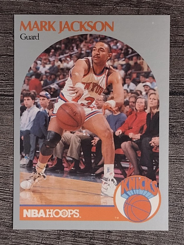 1990-91 Hoops #205 Mark Jackson/Lyle and Erik Menendez in background