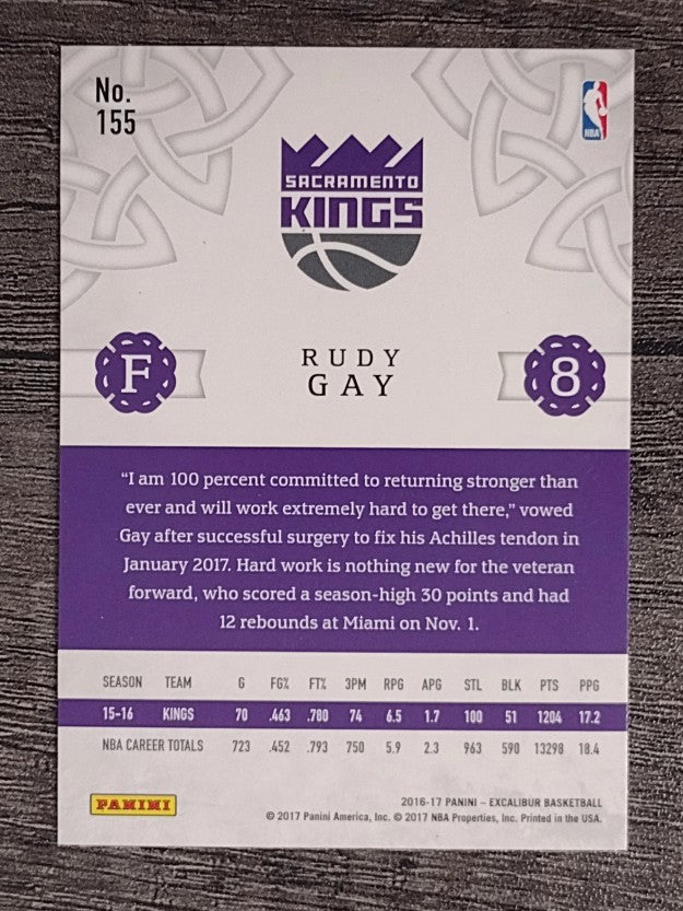 2016-17 Panini Excalibur Lord #155 Rudy Gay (NM)