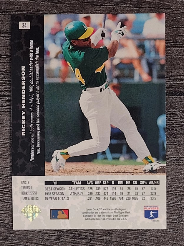 1994 SP #34 Rickey Henderson