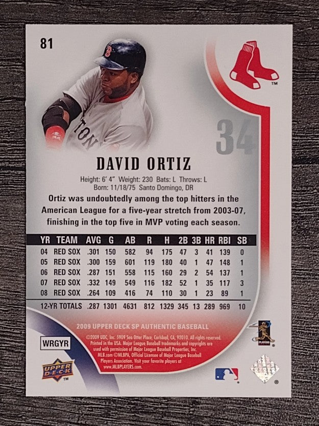 2009 SP Authentic #81 David Ortiz