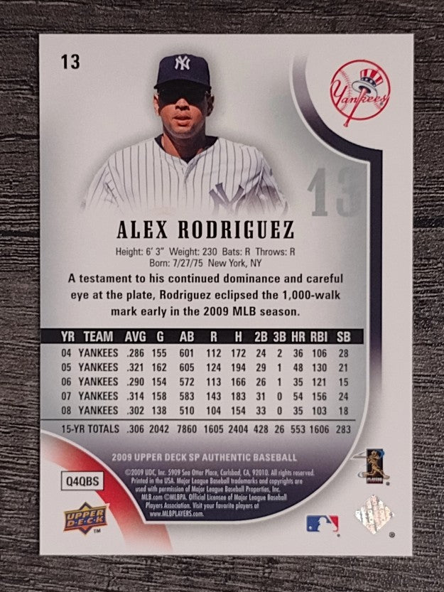 2009 SP Authentic #13 Alex Rodriguez