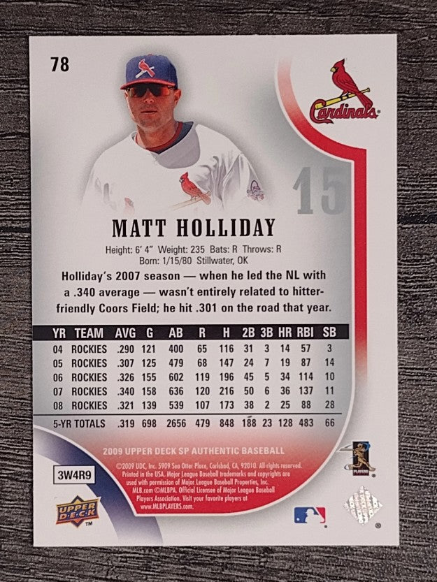 2009 SP Authentic #78 Matt Holliday