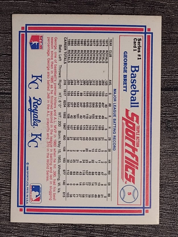 1986 Sportflics #1 George Brett