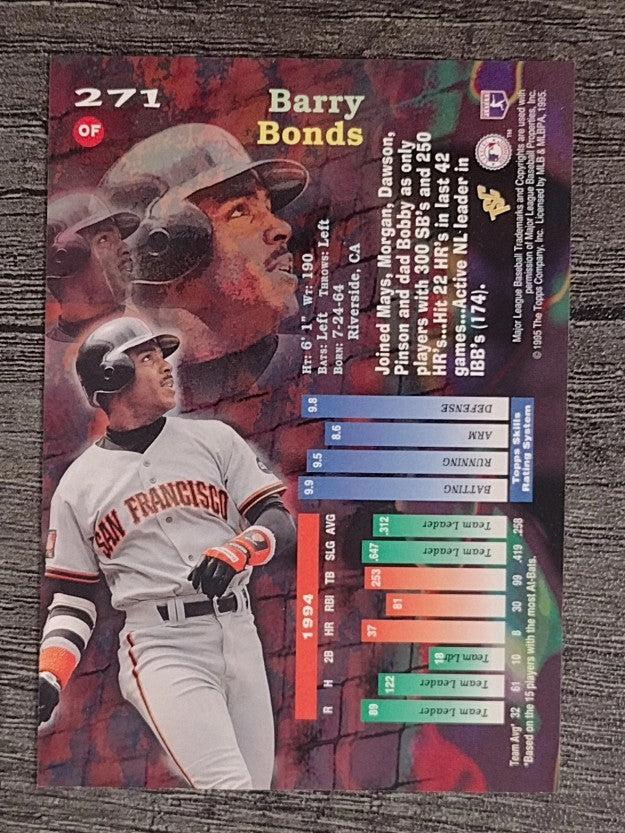 1995 Stadium Club #271 Barry Bonds (NM)