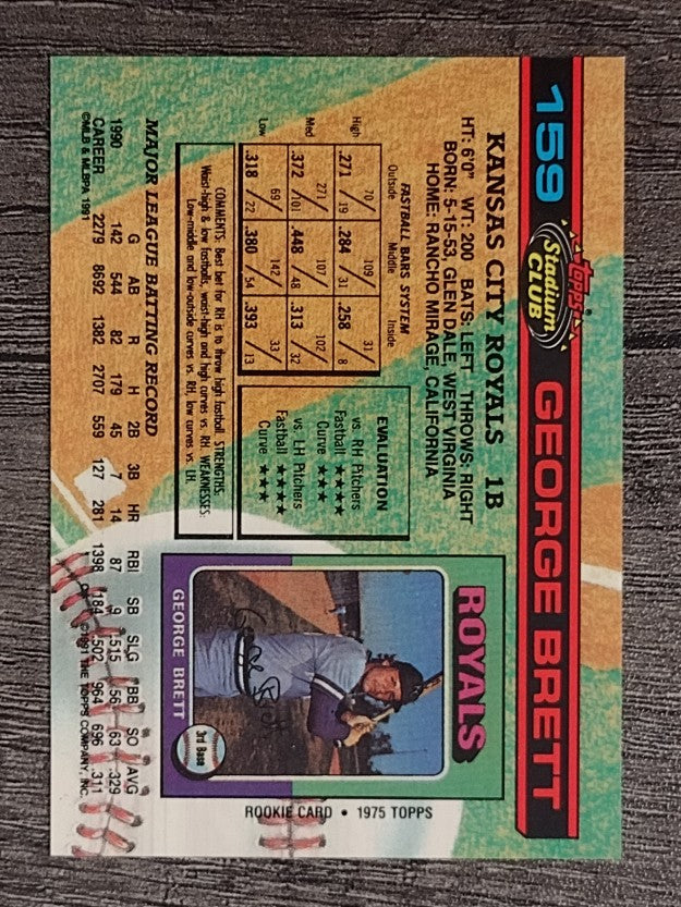 1991 Stadium Club #159 George Brett (NM)