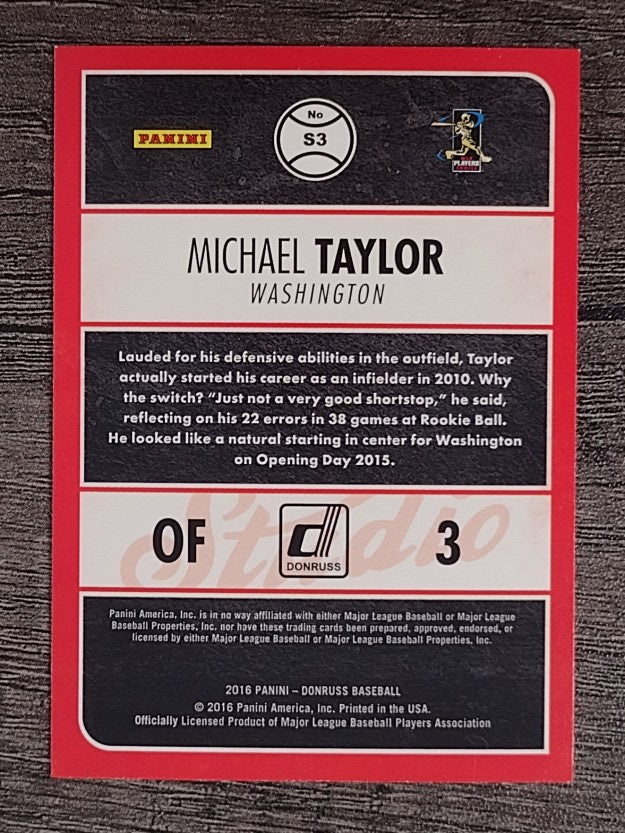 2016 Donruss Studio #S3 Michael Taylor