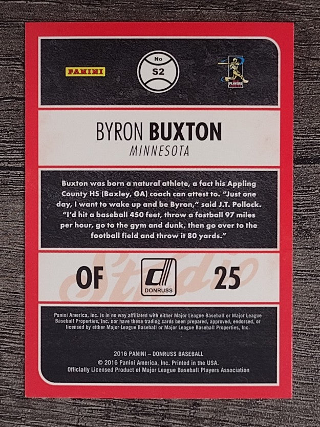 2016 Donruss Studio #S2 Byron Buxton