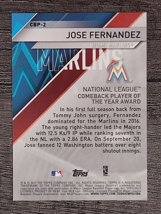 2017 Topps MLB Awards #CBP2 Jose Fernandez