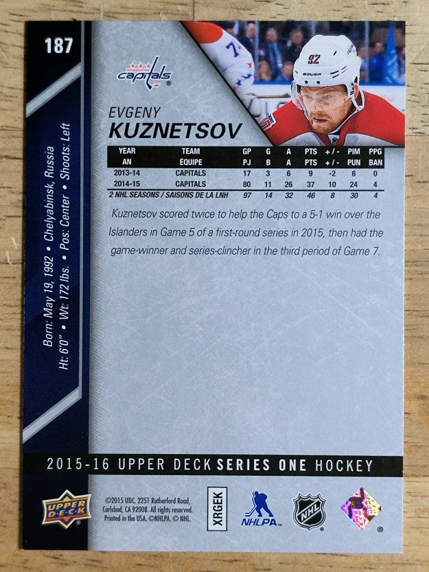 2015-16 Upper Deck #187 Evgeny Kuznetsov