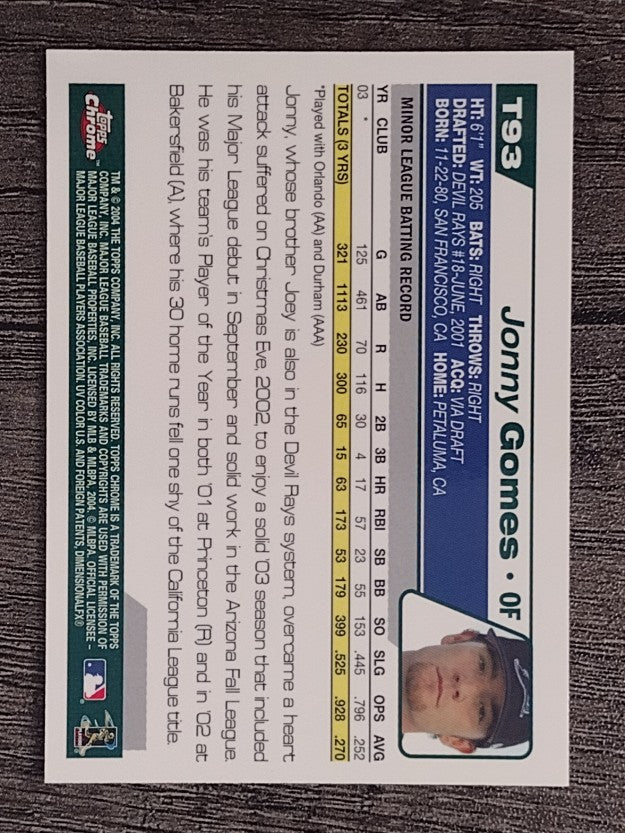 2004 Topps Chrome Traded #T93 Jonny Gomes PROS