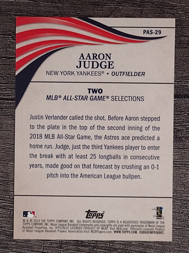 2019 Topps Update Perennial All Stars #PAS29 Aaron Judge