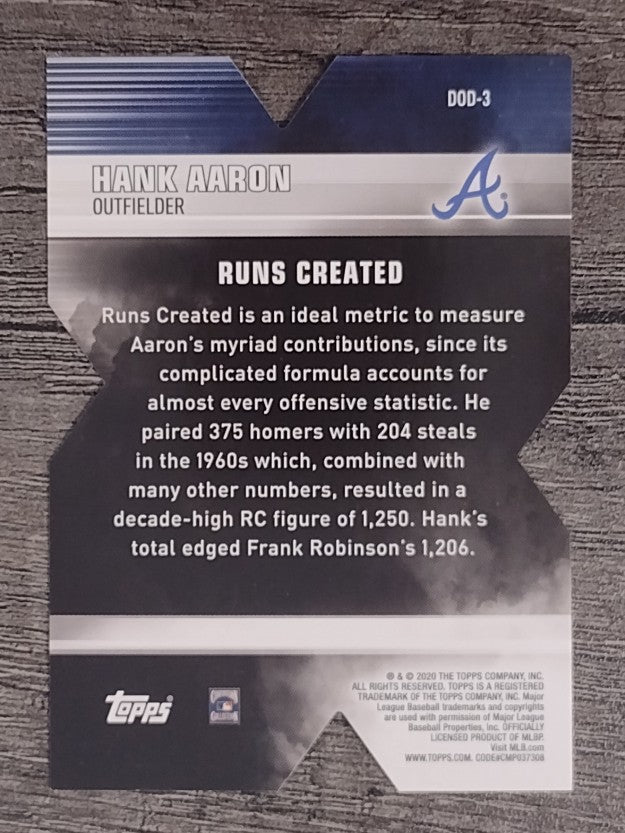 2020 Topps Decade of Dominance #DOD3 Hank Aaron