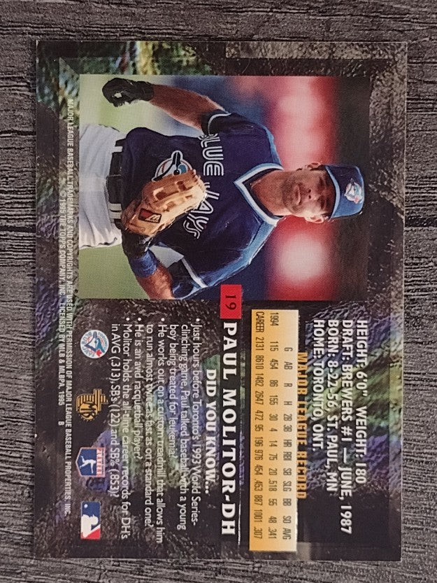 1995 Topps Embossed Golden Idols #19 Paul Molitor