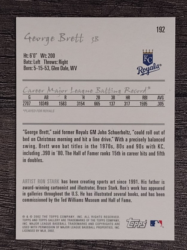 2002 Topps Gallery #192 George Brett RET