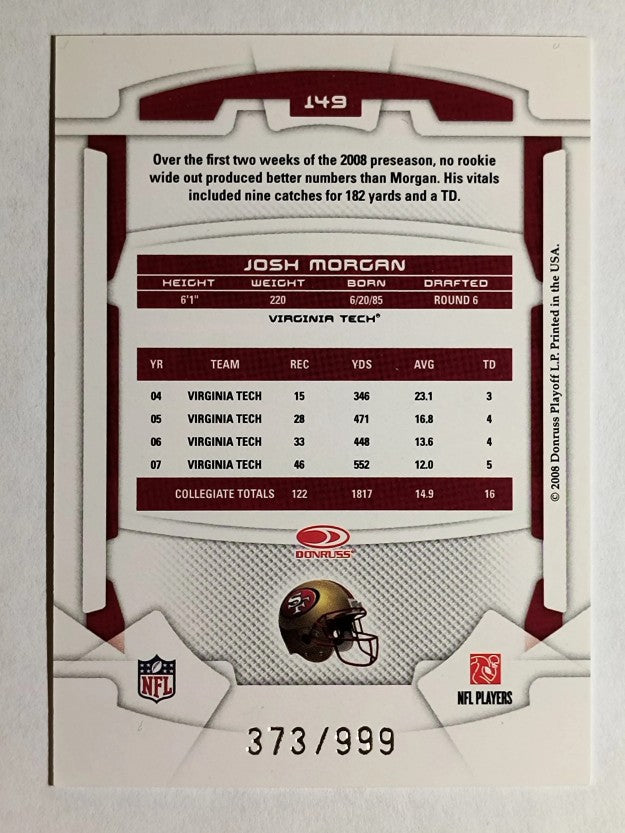 2008 Leaf Rookies and Stars #149 Josh Morgan RC