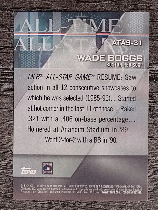 2017 Topps All Time All Stars #ATAS31 Wade Boggs
