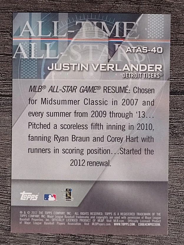 2017 Topps All Time All Stars #ATAS40 Justin Verlander