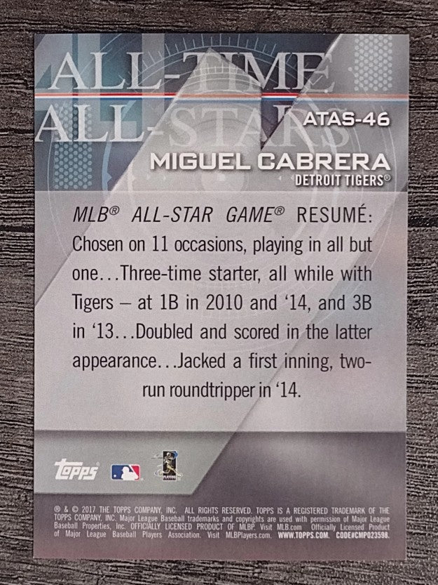 2017 Topps All Time All Stars #ATAS46 Miguel Cabrera