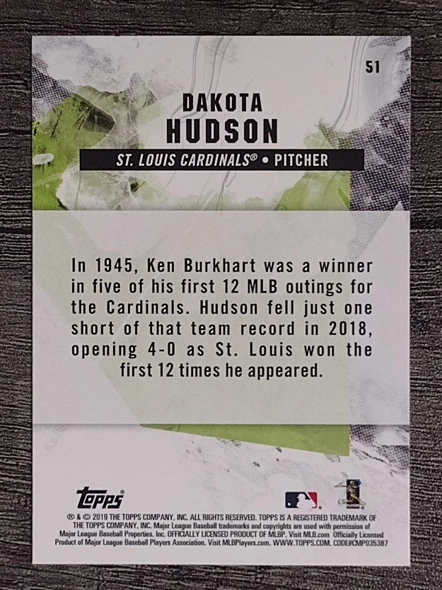 2019 Topps Fire #51 Dakota Hudson RC