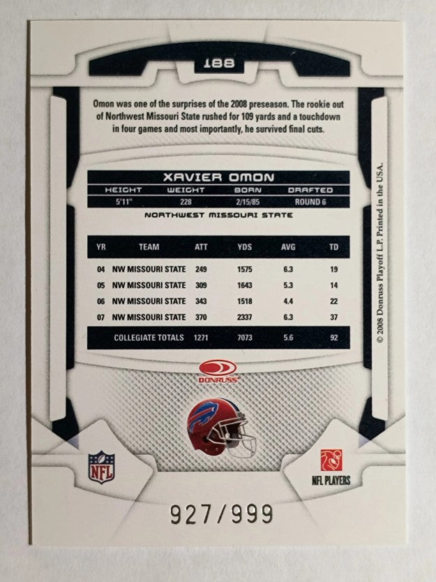 2008 Leaf Rookies and Stars #188 Xavier Omon RC