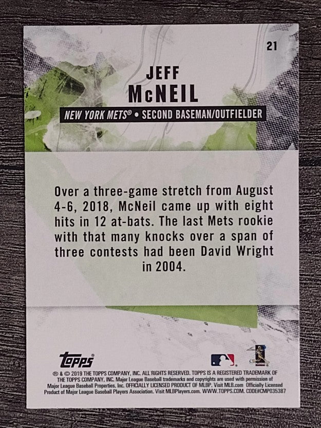 2019 Topps Fire #21 Jeff McNeil RC