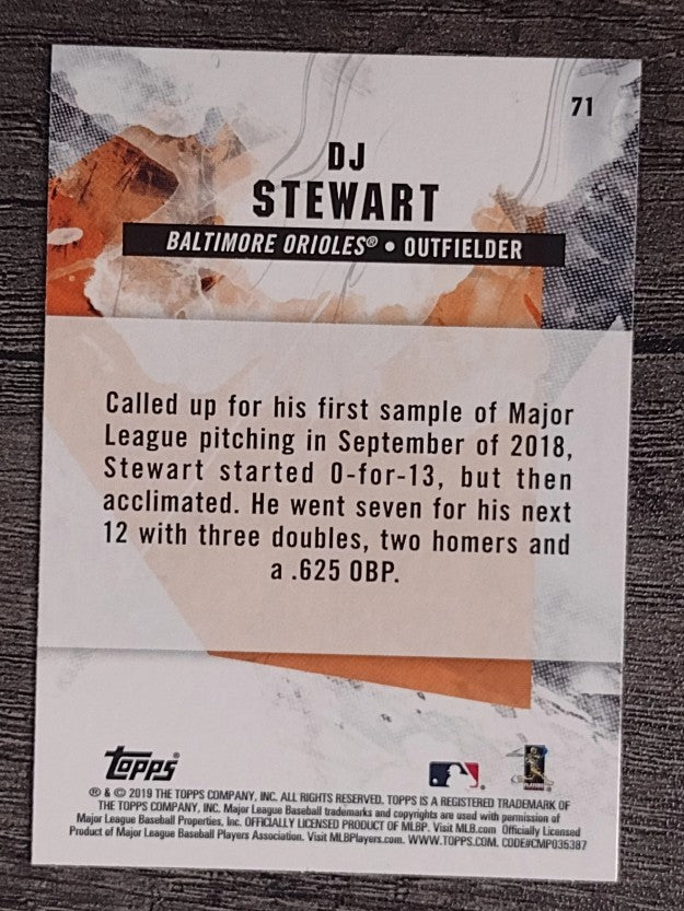 2019 Topps Fire #71 DJ Stewart RC