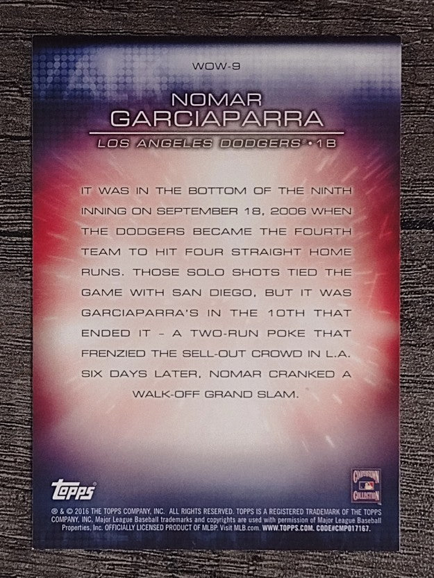 2016 Topps Walk Off Wins #WOW9 Nomar Garciaparra