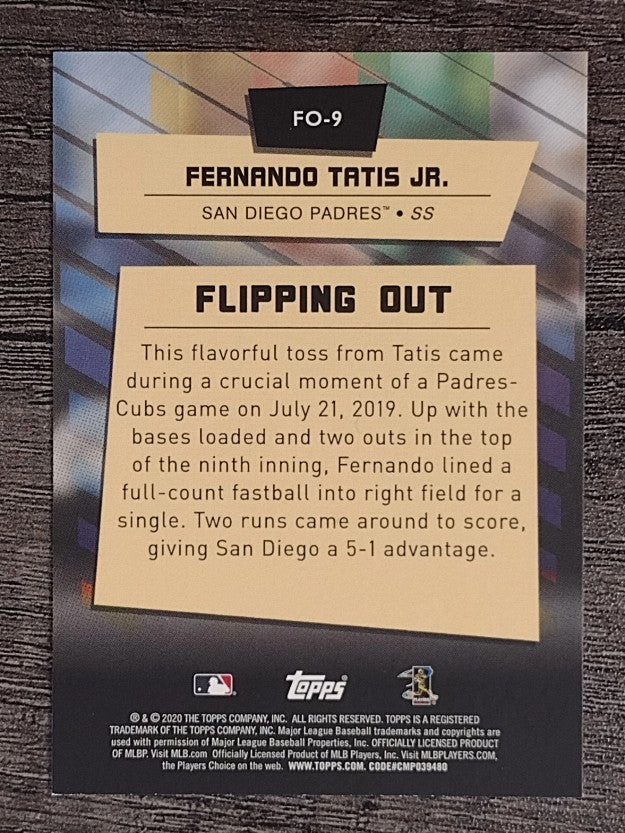 2020 Topps Big League Flipping Out #FO9 Fernando Tatis Jr.