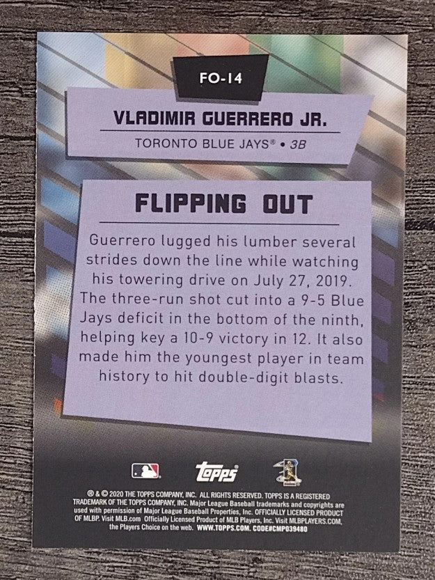 2020 Topps Big League Flipping Out #FO14 Vladimir Guerrero Jr.