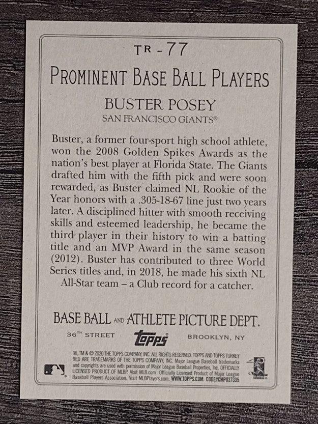 2020 Topps Turkey Red '20 #TR77 Buster Posey