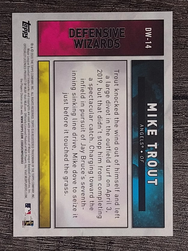 2020 Topps Big League Defensive Wizards #DW14 Mike Trout