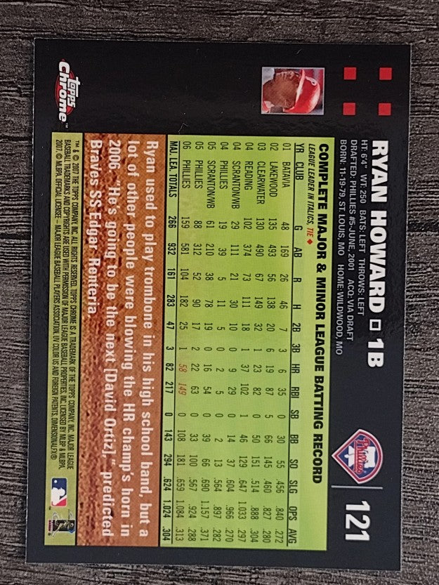 2007 Topps Chrome #121 Ryan Howard