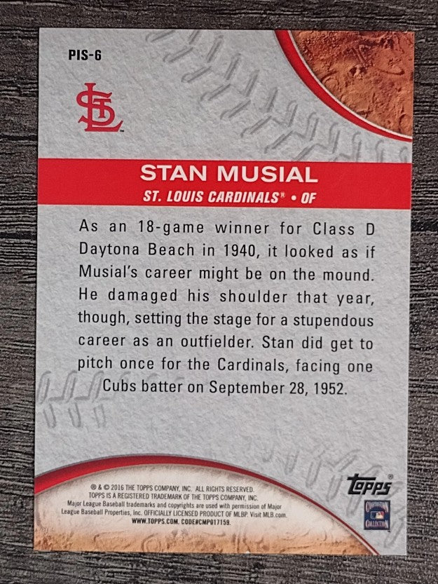 2016 Topps Pressed Into Service #PIS6 Stan Musial