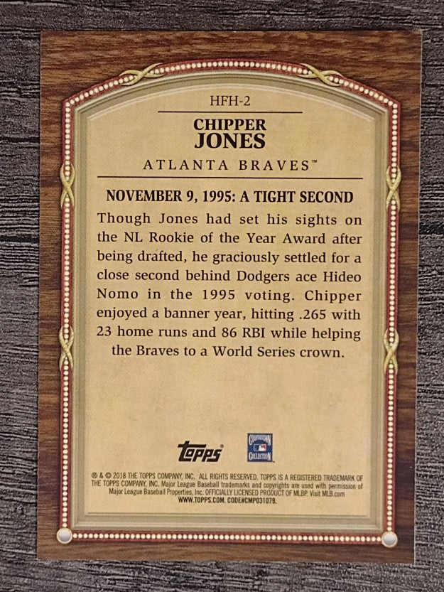 2018 Topps Update Hall of Famer Highlights #HFH2 Chipper Jones