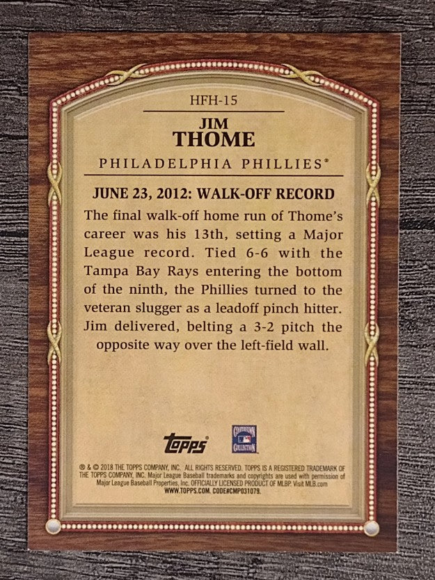 2018 Topps Update Hall of Famer Highlights Blue #HFH15 Jim Thome