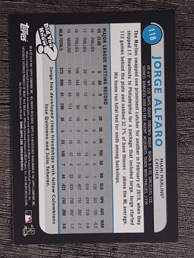 2020 Topps Big League Orange #118 Jorge Alfaro