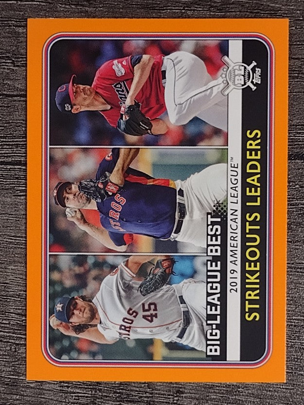2020 Topps Big League Orange #259 Shane Bieber/Justin Verlander/Gerrit Cole LL
