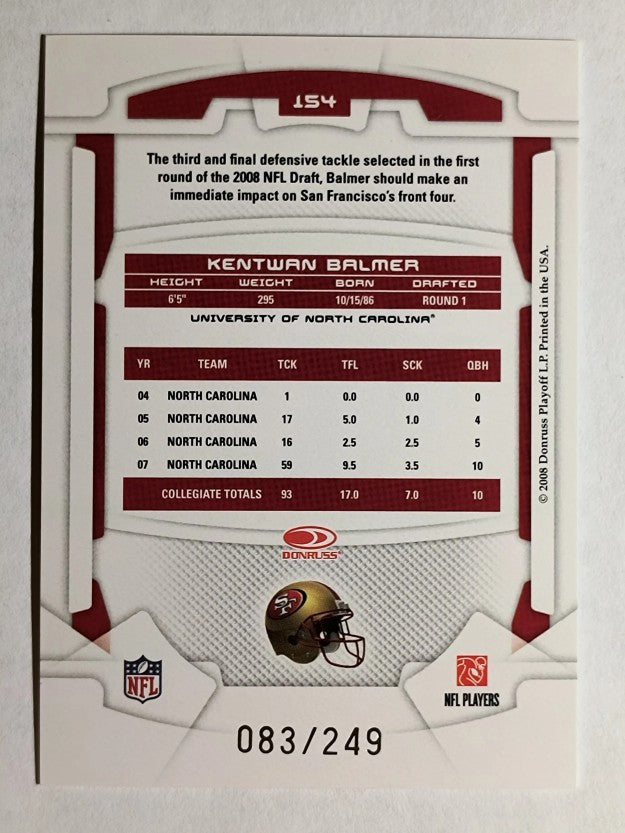 2008 Leaf Rookies and Stars Longevity Ruby #154 Kentwan Balmer
