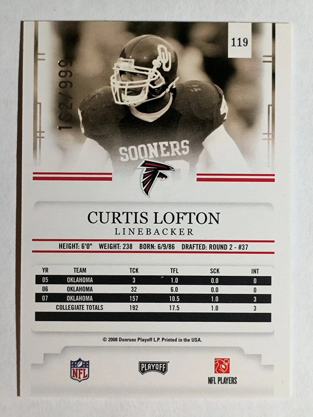 2008 Playoff Prestige Draft Picks Light Blue #119 Curtis Lofton