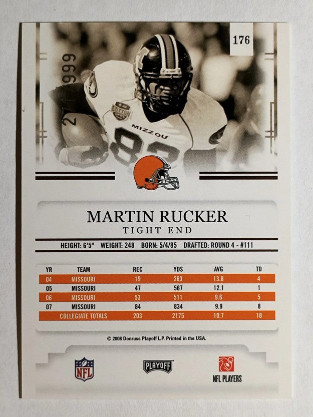 2008 Playoff Prestige Draft Picks Light Blue #176 Martin Rucker