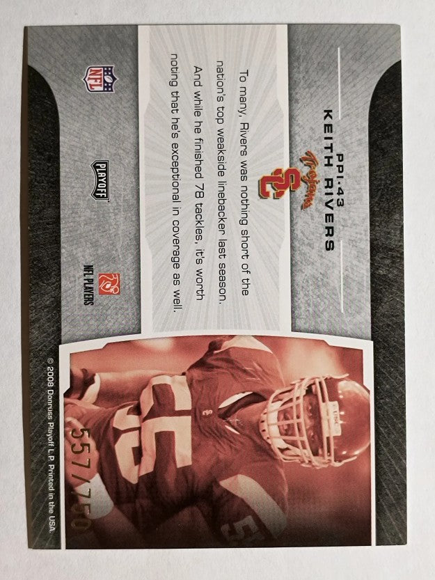 2008 Playoff Prestige Prestigious Picks Red #43 Keith Rivers