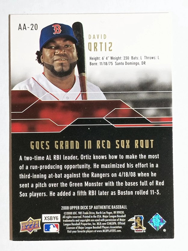 2008 SP Authentic Authentic Achievements #AA20 David Ortiz