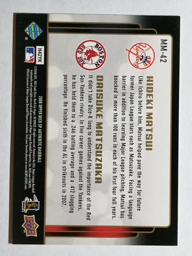 2008 SP Authentic Marquee Matchups #MM42 Hideki Matsui/Daisuke Matsuzaka