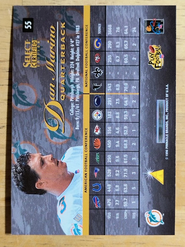 1996 Select Certified #55 Dan Marino