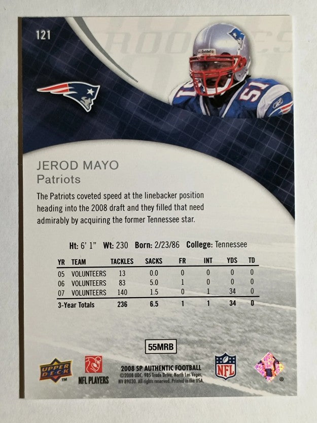 2008 SP Authentic Retail #121 Jerod Mayo RC